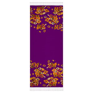 Violet Spring Branch Print Silk Scarf - Thumbnail