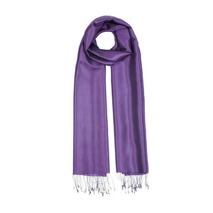 Violet Thin Shantung Silk Neck Scarf - Thumbnail