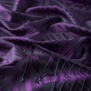 Violet Zebra Jacquard Silk Scarf - Thumbnail
