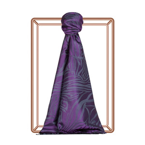 Violet Zebra Jacquard Silk Scarf - Thumbnail