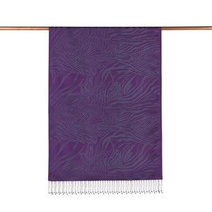 ipekevi - Violet Zebra Jacquard Silk Scarf (1)