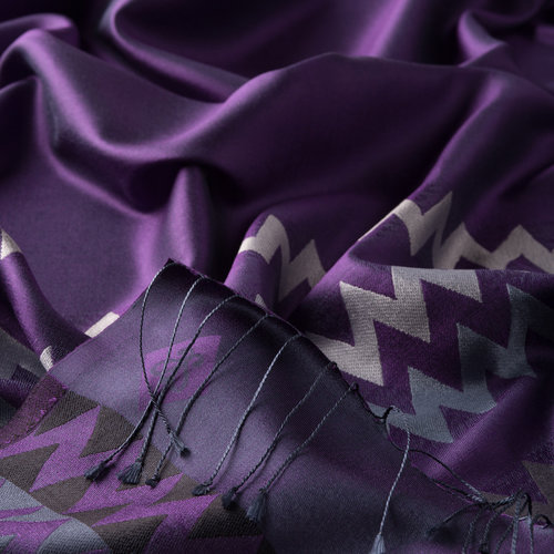 Violet Zigzag Silk Scarf