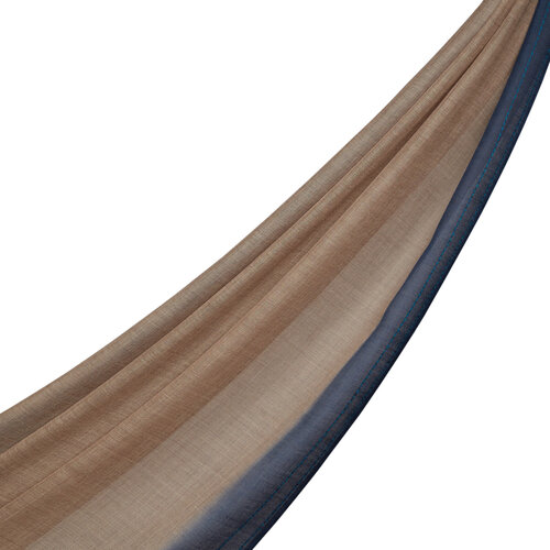 وشاح صوف وحرير متدرج لون بيج