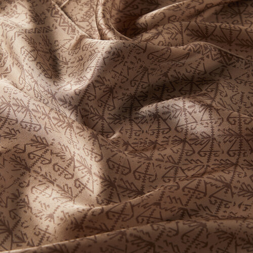 وشاح رقبة حرير ساتان شجرة الحياة لون بيج موديل 04