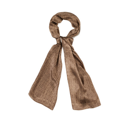 وشاح رقبة حرير ساتان شجرة الحياة لون بيج موديل 04