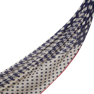 ipekevi - شال صوف وحرير تصميم هندسي لون بيج وكحلي