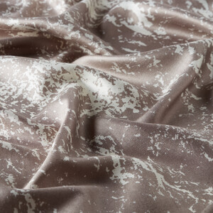 شال حرير بتصميم رخامي لون ترابي - Thumbnail