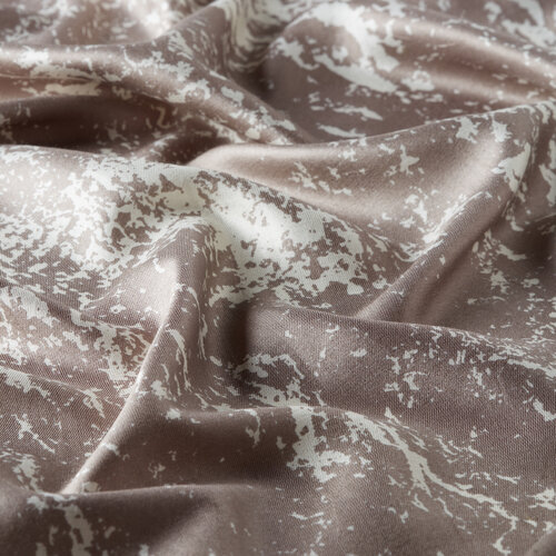 شال حرير بتصميم رخامي لون ترابي