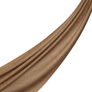 ipekevi - شال صوف وحرير جاكار لون بيج