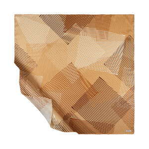 ipekevi - ايشارب حرير تويل تصميم هندسي لون بيج