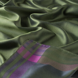 Walnut Green Frame Silk Scarf - Thumbnail