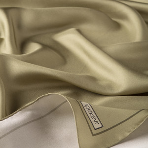 ipekevi - Walnut Green Frame Silk Twill Scarf (1)