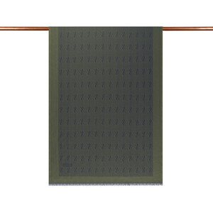 Walnut Green IE Monogram Cotton Silk Scarf - Thumbnail
