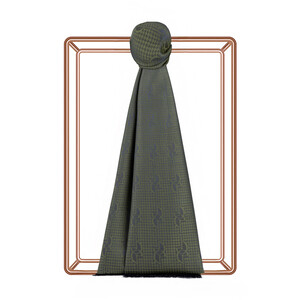 Walnut Green IE Monogram Cotton Silk Scarf - Thumbnail