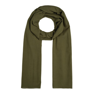 Walnut Green Plain Cotton Scarf - Thumbnail