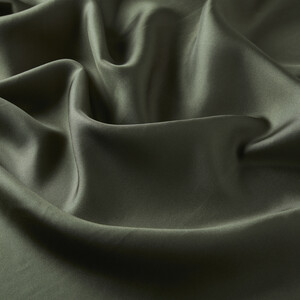 ipekevi - Walnut Green Plain Silk Twill Scarf (1)