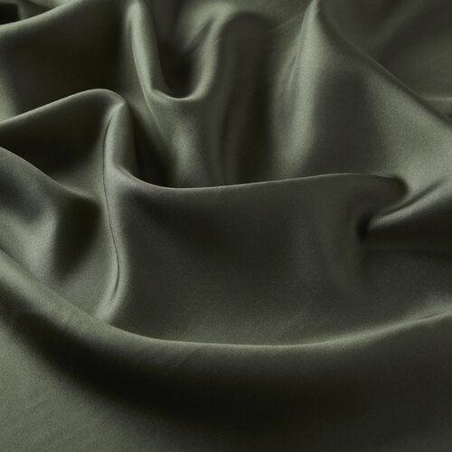 Walnut Green Plain Silk Twill Scarf