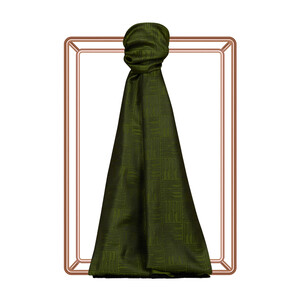 Walnut Green Qufi Pattern Silk Scarf - Thumbnail