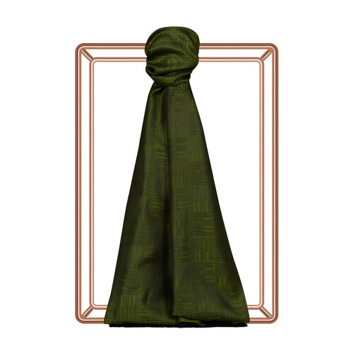 Walnut Green Qufi Pattern Silk Scarf