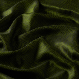 Walnut Green Qufi Pattern Silk Scarf - Thumbnail