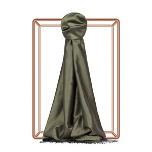 Walnut Green Reversible Silk Scarf - Thumbnail