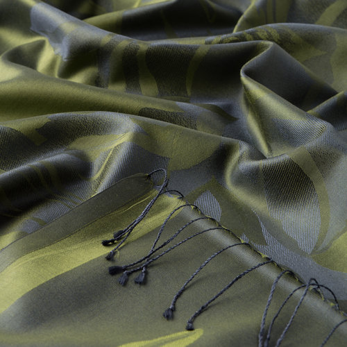 Walnut Green Royal Garden Jacquard Silk Scarf