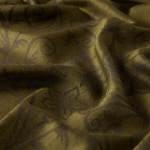 Walnut Green Vine Garden Print Scarf - Thumbnail