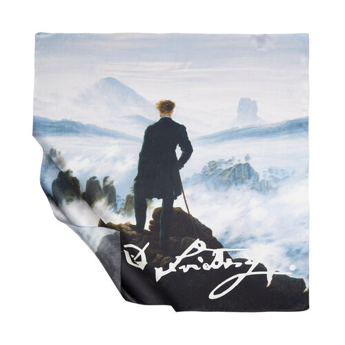 Wanderer above the Sea of Fog Satin Silk Scarf