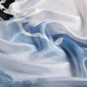 Wanderer above the Sea of Fog Satin Silk Scarf - Thumbnail