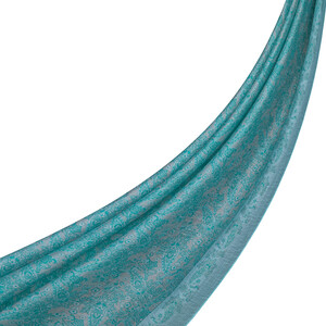 Water Blue Mezopotamya Model 06 Print Tencel Scarf - Thumbnail