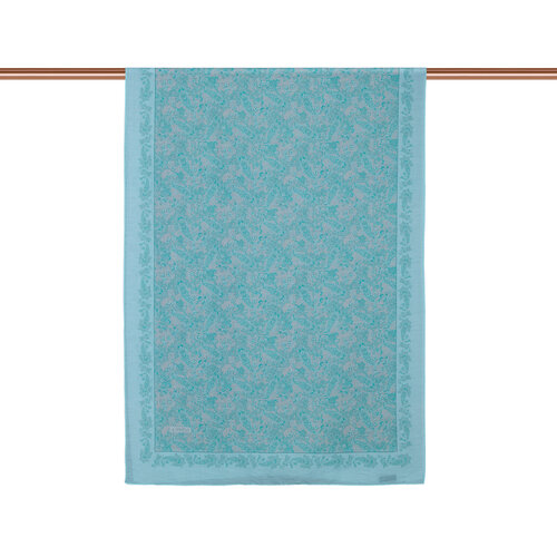 Water Blue Mezopotamya Model 06 Print Tencel Scarf
