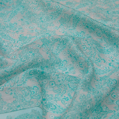 Water Blue Mezopotamya Model 06 Print Tencel Scarf