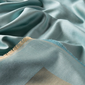 Water Blue Reversible Silk Scarf - Thumbnail