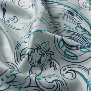 ipekevi - Water Green Breeze Twill Silk Scarf (1)