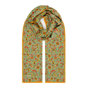 Water Green Eastern Garden Cotton Scarf - Thumbnail