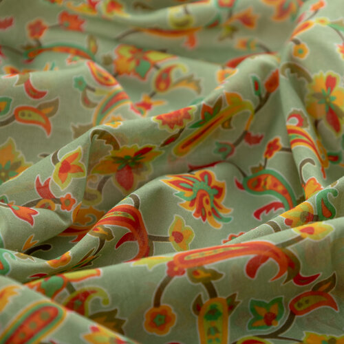 Water Green Eastern Garden Cotton Scarf