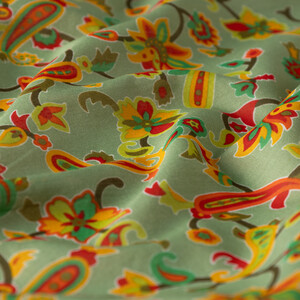 ipekevi - Water Green Eastern Garden Cotton Scarf (1)