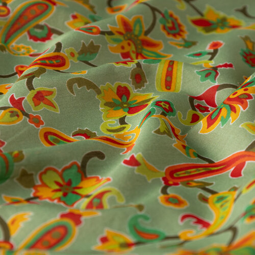 Water Green Eastern Garden Cotton Scarf