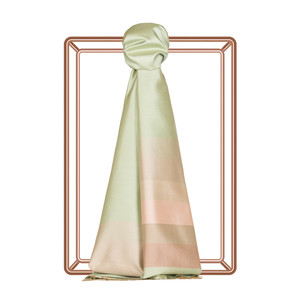 Water Green Elitist Striped Silk Scarf - Thumbnail