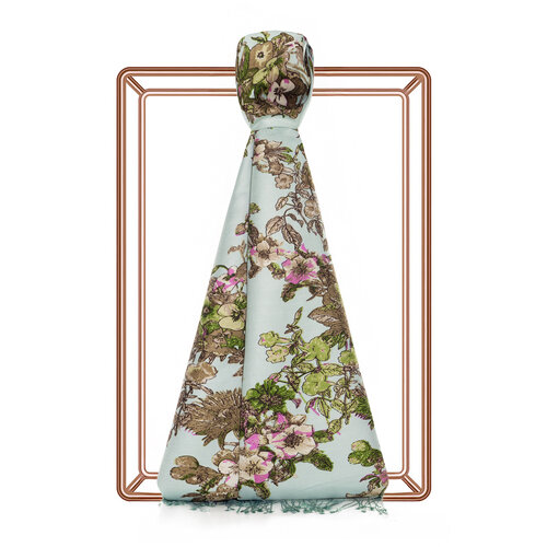 Water Green Exotic Amazon Print Silk Scarf