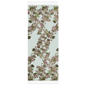 Water Green Exotic Amazon Print Silk Scarf - Thumbnail