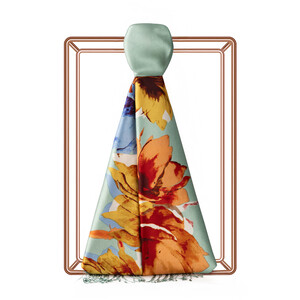 ipekevi - Water Green Florescence Print Silk Scarf