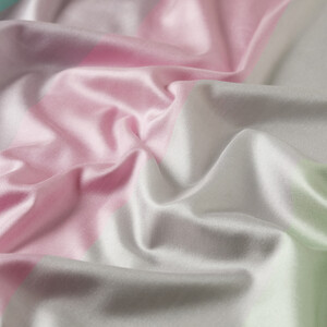 Water Green Kushak Striped Silk Scarf - Thumbnail