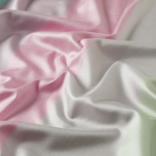 Water Green Kushak Striped Silk Scarf