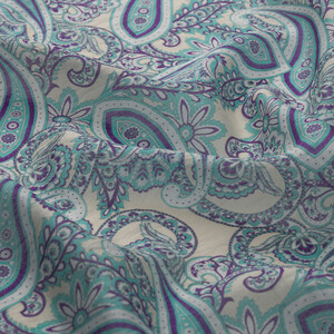 Water Green Mezopotamya Model 01 Print Tencel Scarf - Thumbnail