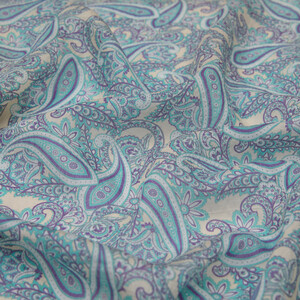 Water Green Mezopotamya Model 01 Print Tencel Scarf - Thumbnail