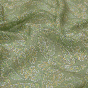 Water Green Mezopotamya Print Tencel Scarf - Thumbnail