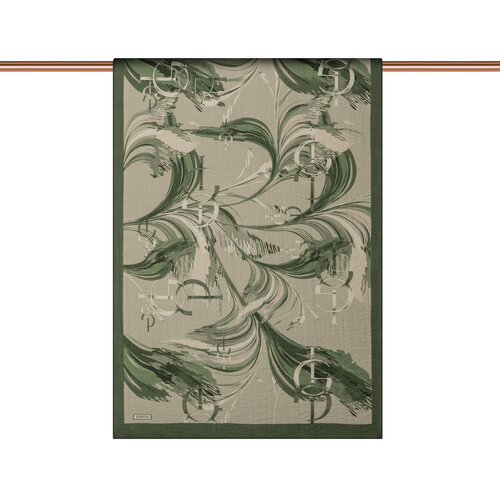 Water Green Mono Flow Print Tencel Scarf