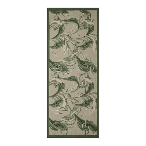 Water Green Mono Flow Print Tencel Scarf
