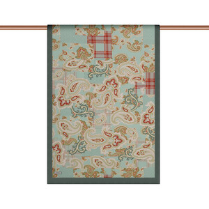 ipekevi - Water Green Patchwork Print Tencel Scarf (1)